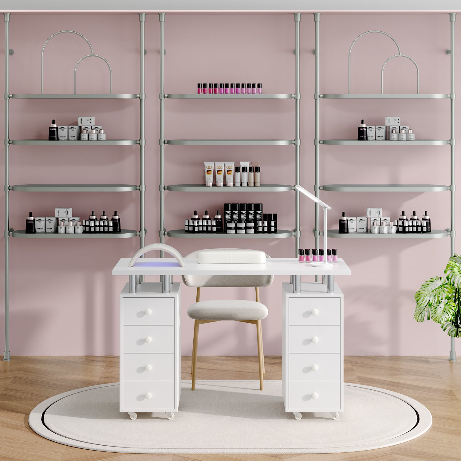 Luxury Manicure Table With Storage 8-Drawer