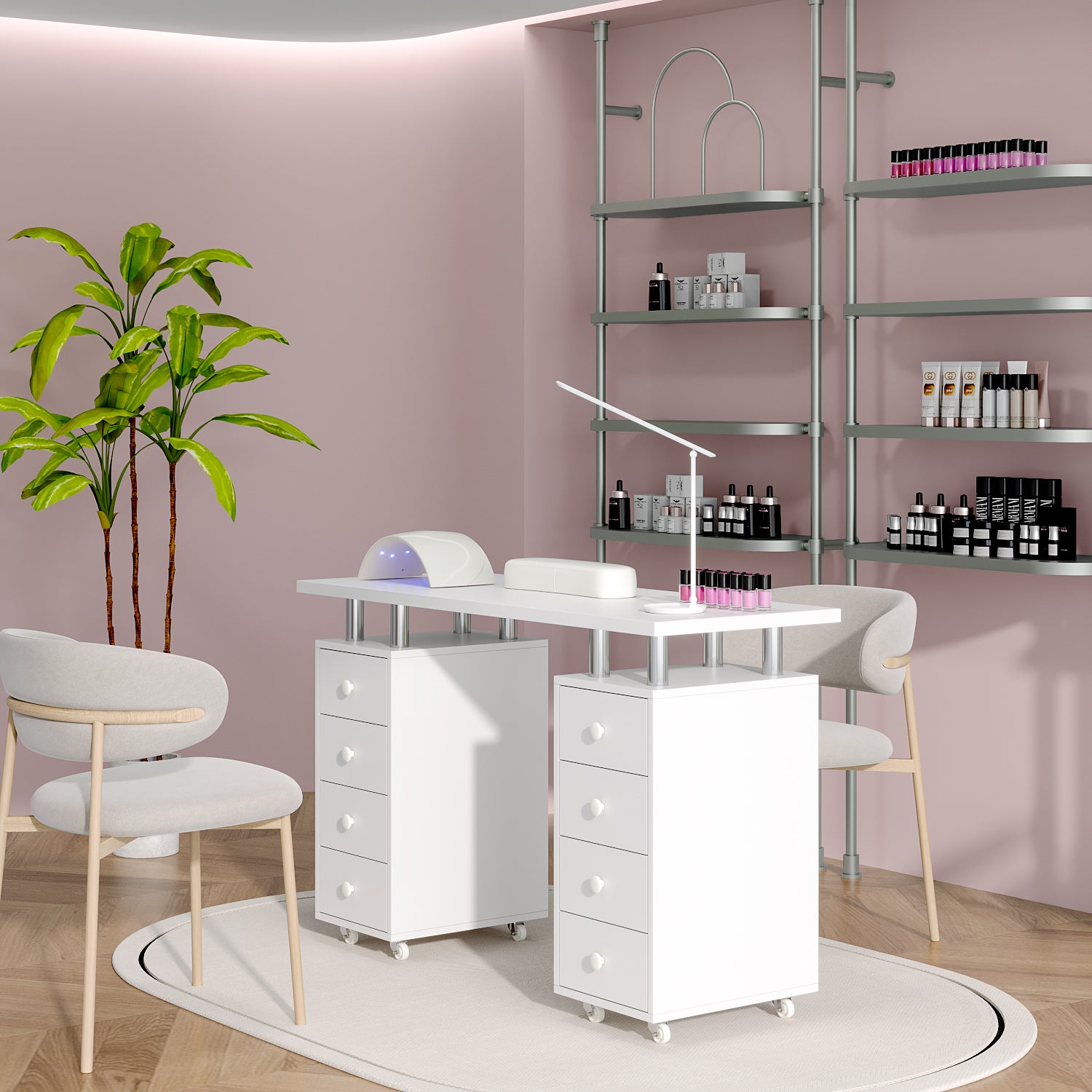 Luxury Manicure Table With Storage 8-Drawer