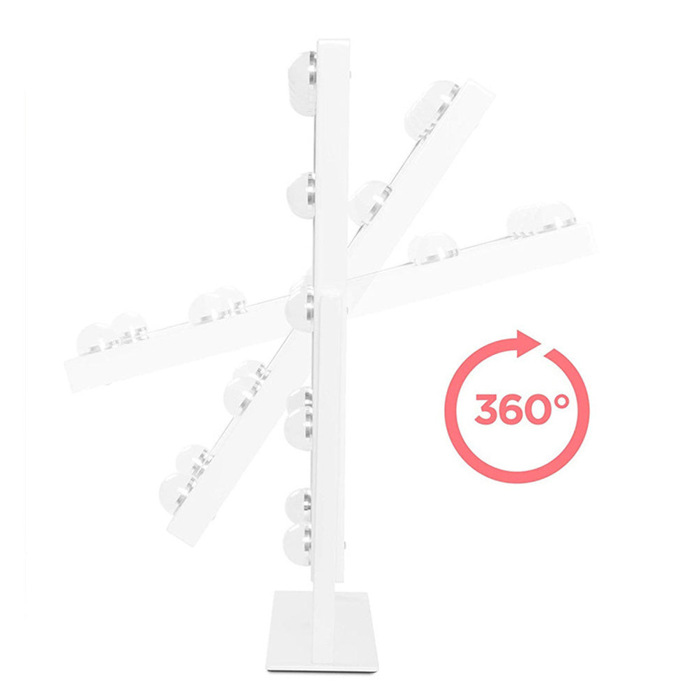 Rotatable Hollywood Vanity Table Mirror with Dimmable LED Bulbs