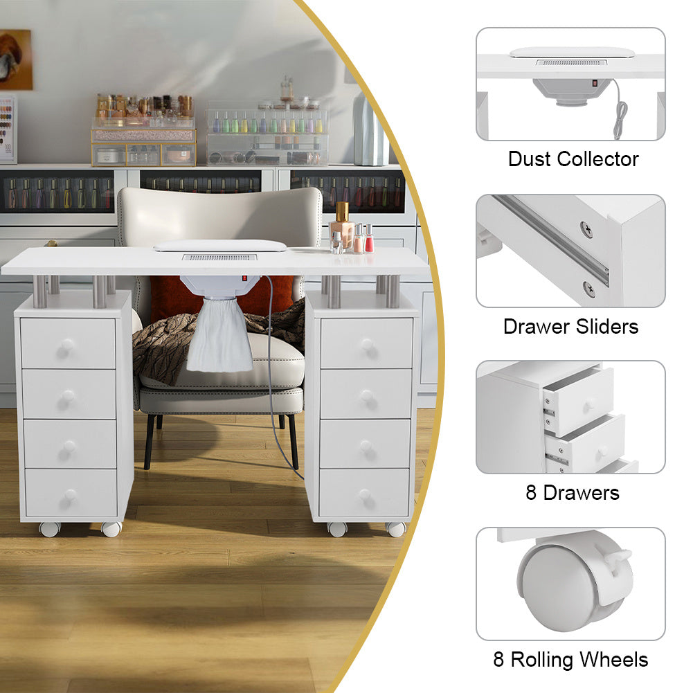 Modern Manicure Table With 8-Drawer