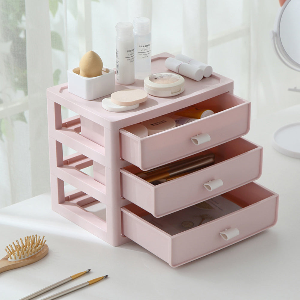 Pink Stylish Desktop Stationery Cosmetic Storage Box