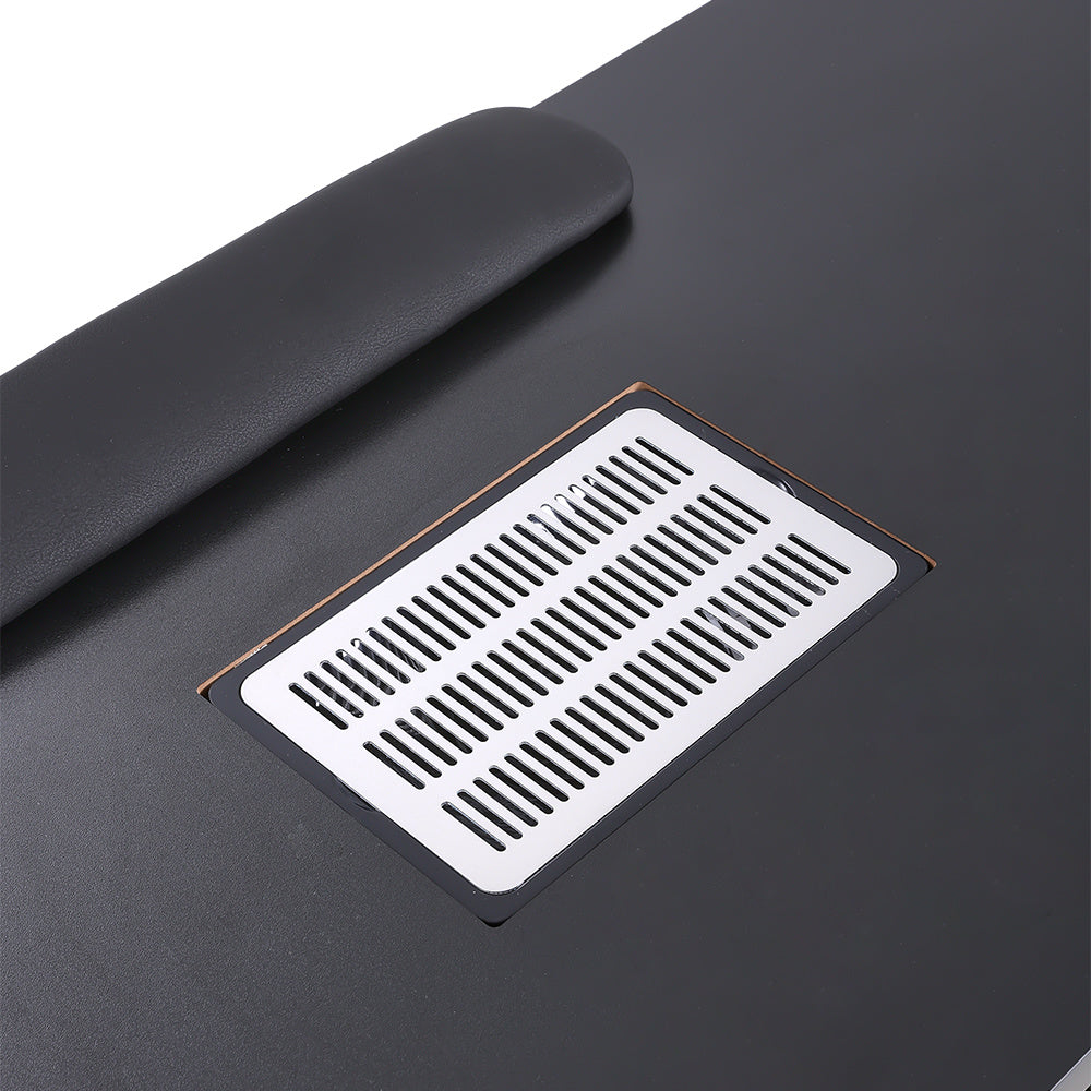 Obsidian Black Manicure Table with 1-Cabinet