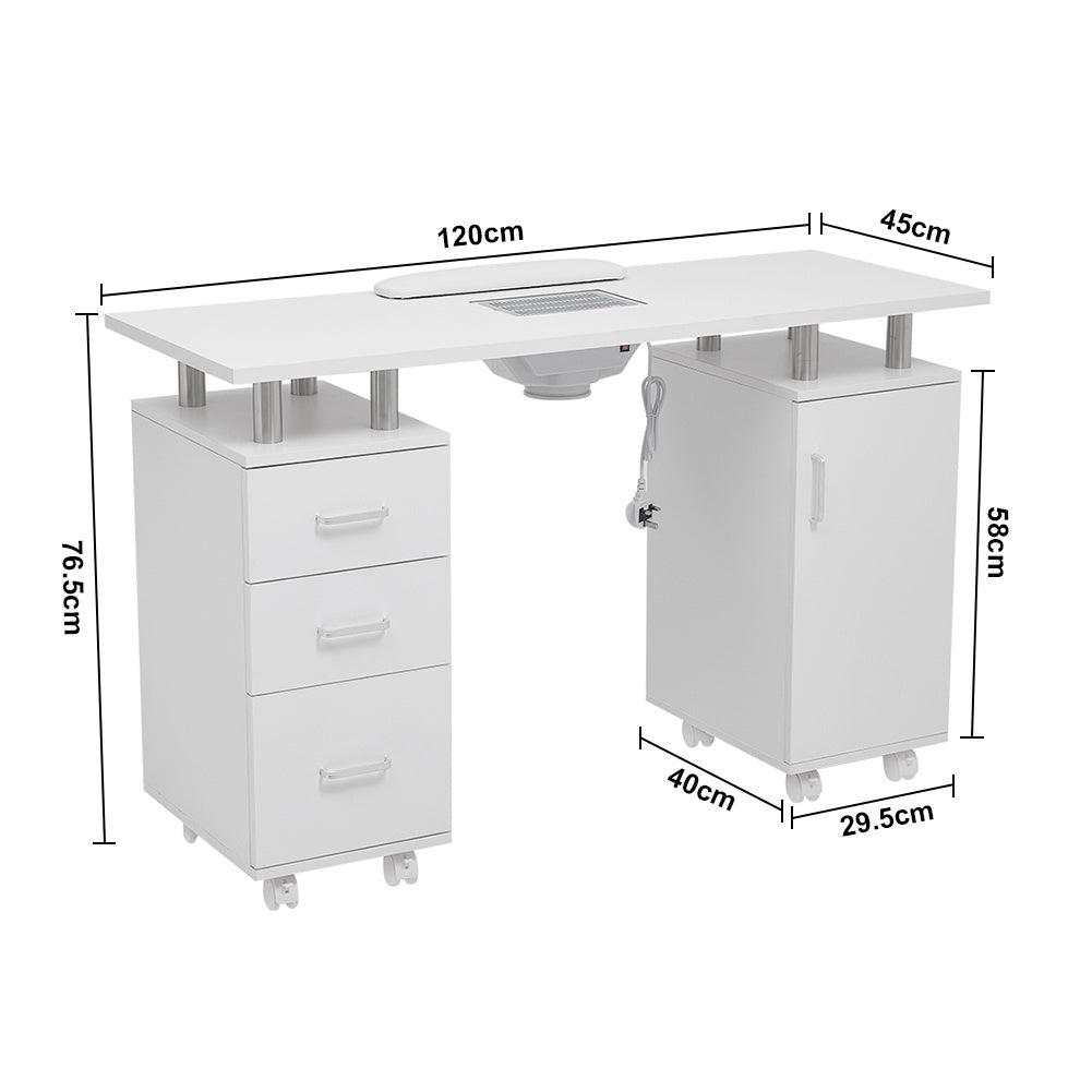 Contemporary Mobile Manicure Table with Dust Collector