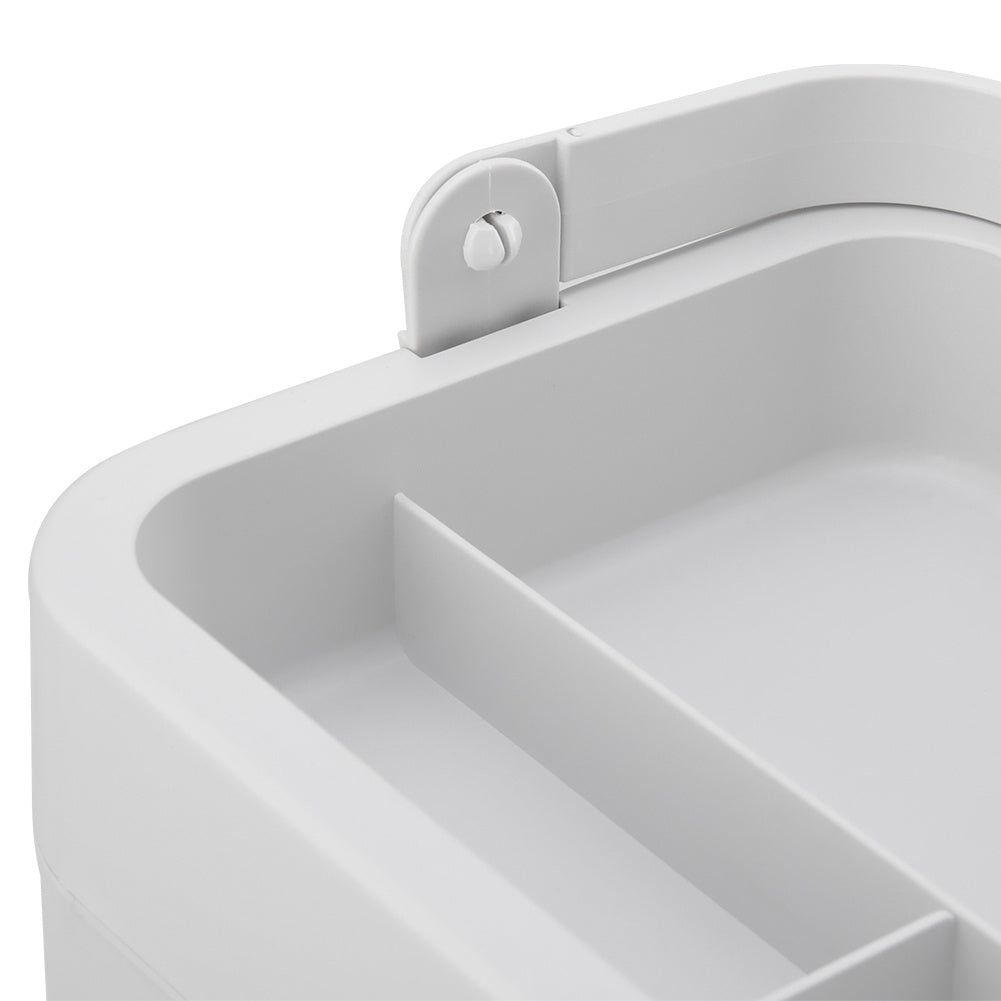 White Large Makeup Organizer with Mirror and Drawers