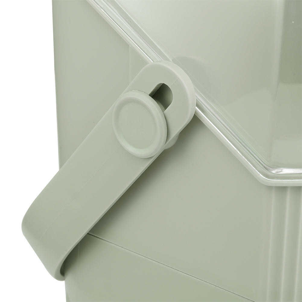 Mint Green Portable Dustproof Makeup Organizer with Handle and Drawers