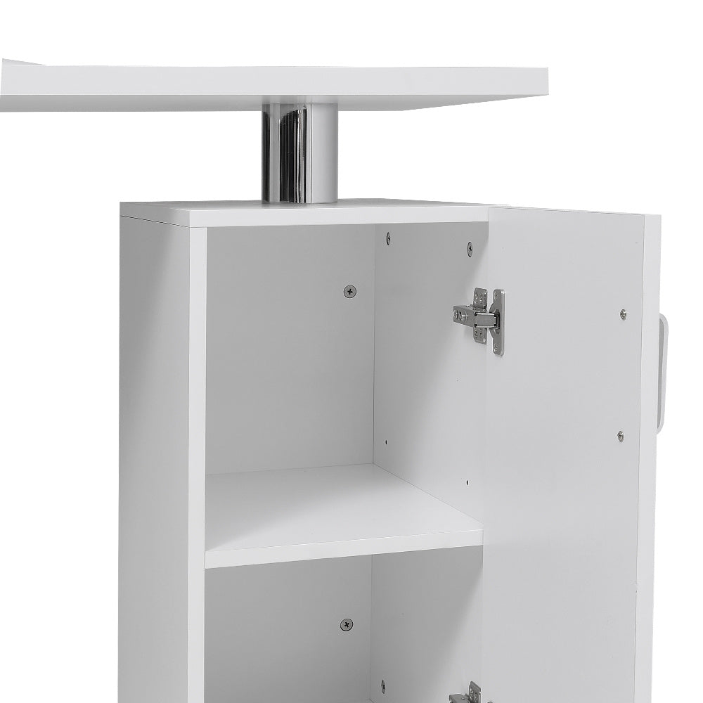 Minimalist Space Saving Manicure Table with 1-Cabinet
