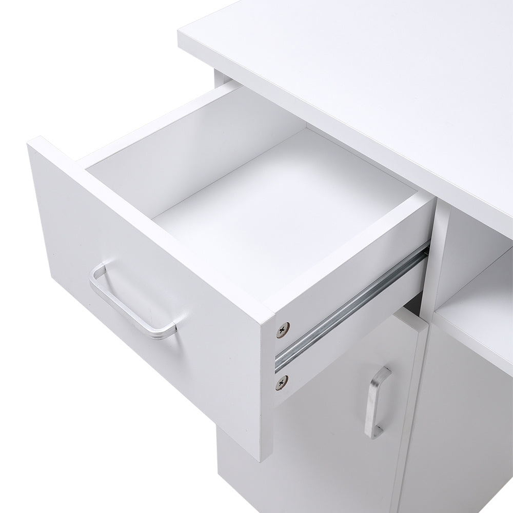 Manicure Table on Wheels With 2 Cabinets & 2 Drawers