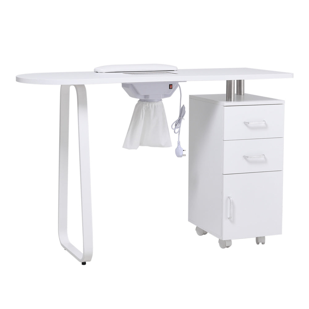 Classic Stable Nail Desk with Drawers (4 wheels)