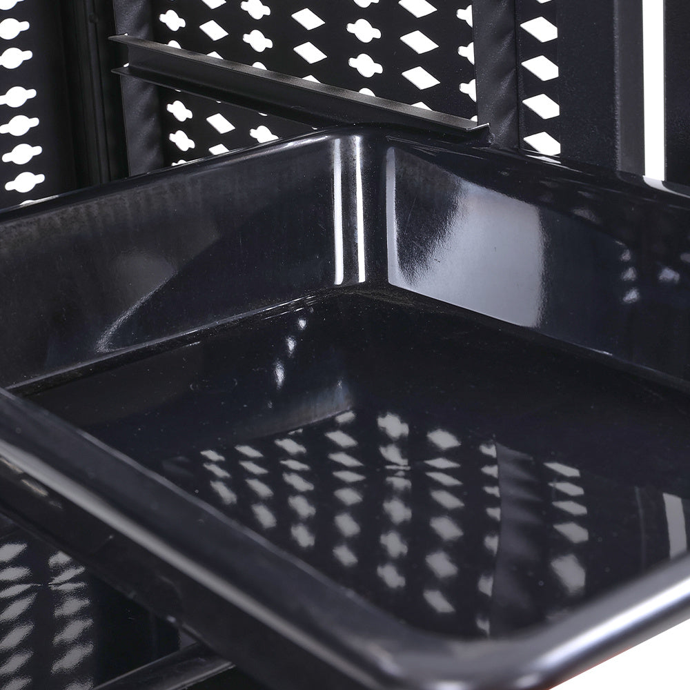 Obsidian Black Manicure Table with 1-Cabinet