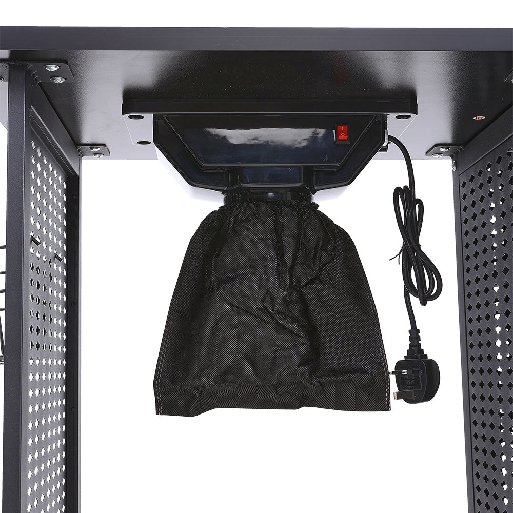 Obsidian Black Manicure Table with 1-Cabinet