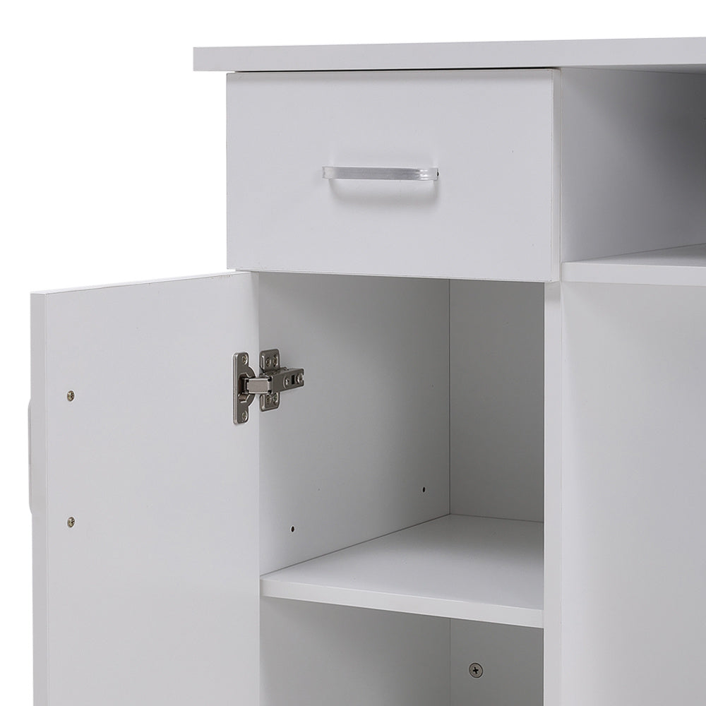 Manicure Table on Wheels With 2 Cabinets & 2 Drawers