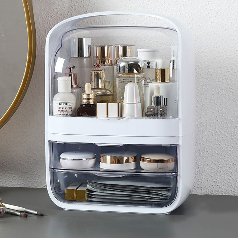 Stylish and Durable Makeup Organizer with Lid and Drawers