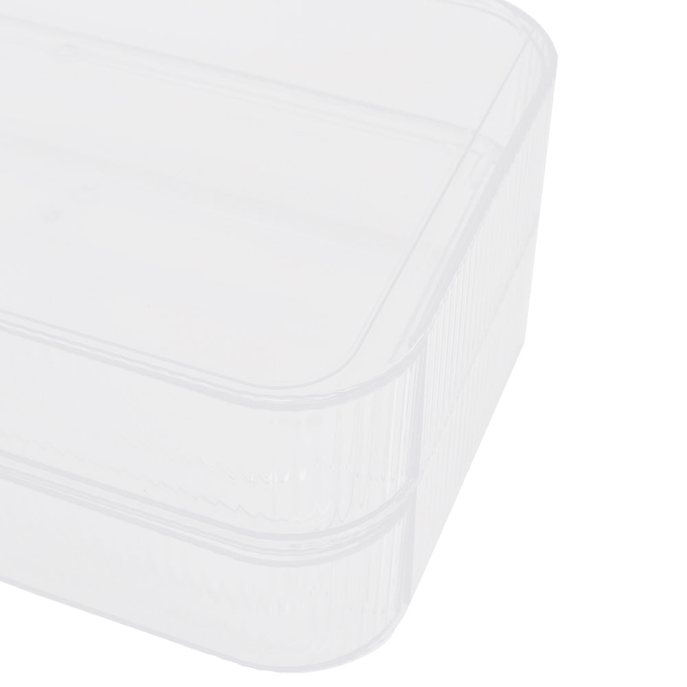 Transparent White Desktop Plastic Makeup Cosmetic Organizer with Drawers