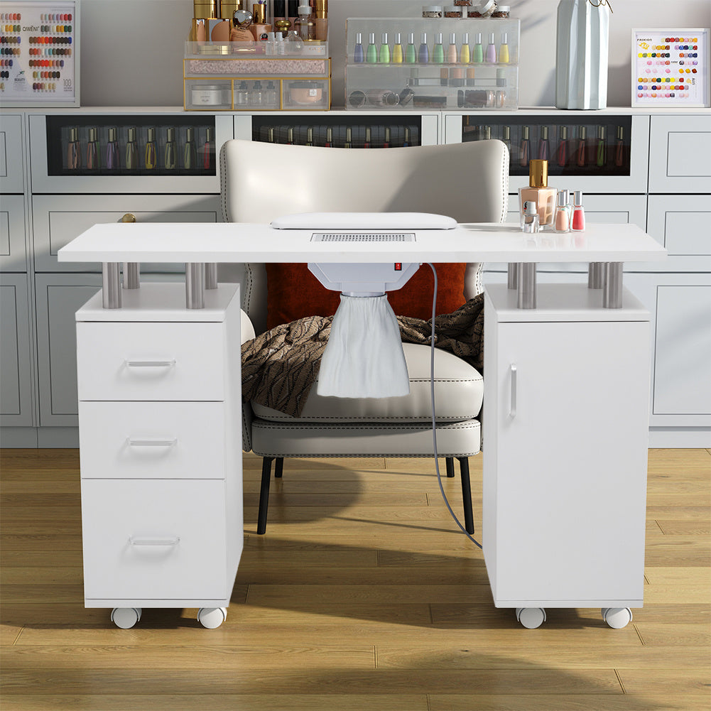 Contemporary Mobile Manicure Table with Dust Collector