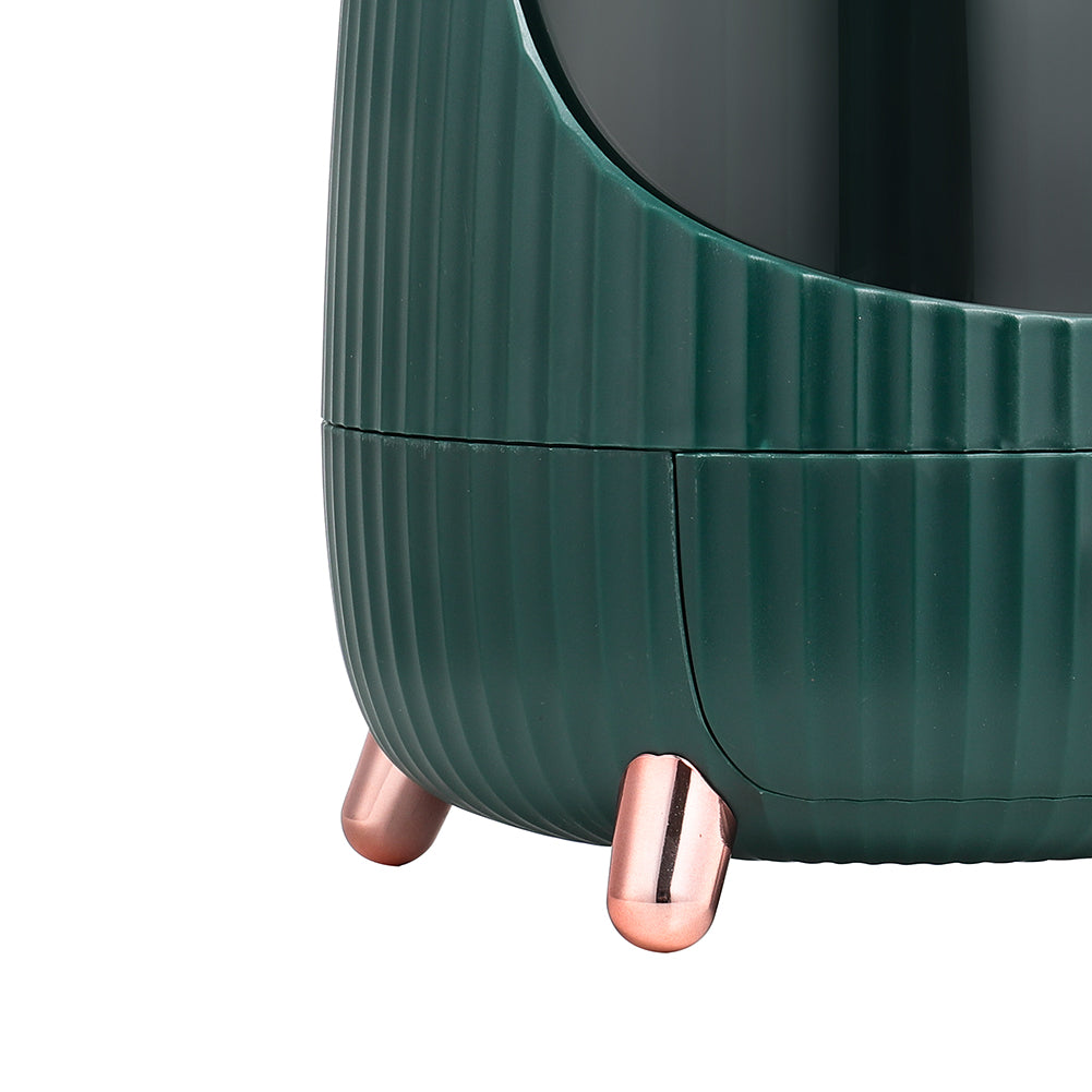 Dark Green Dustproof Makeup Organizer with LED Light