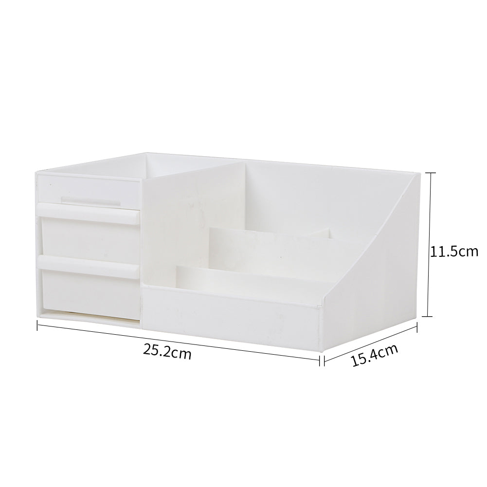 White Multi-Purpose Makeup Storage Box Drawers Organizer