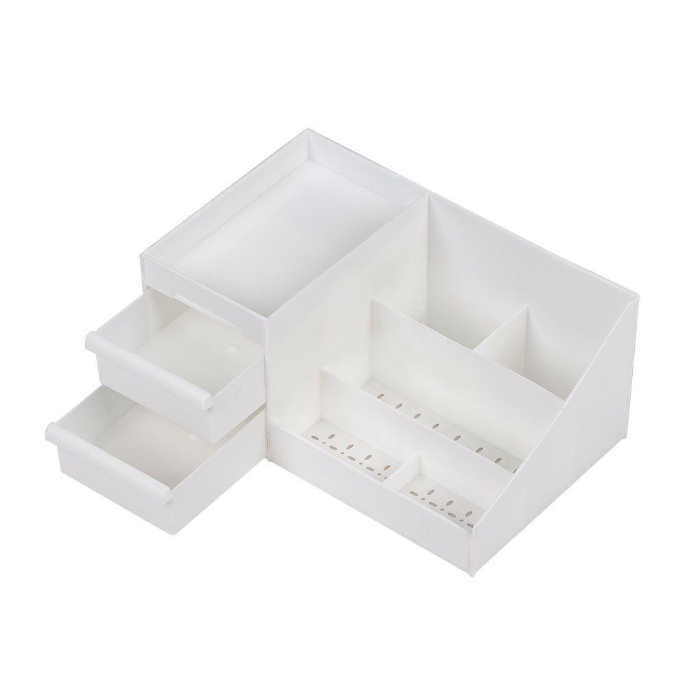 White Multi-Purpose Makeup Storage Box Drawers Organizer