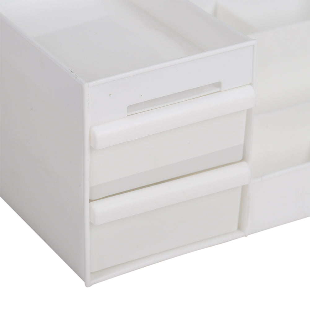 White Multi-Purpose Makeup Storage Box Drawers Organizer