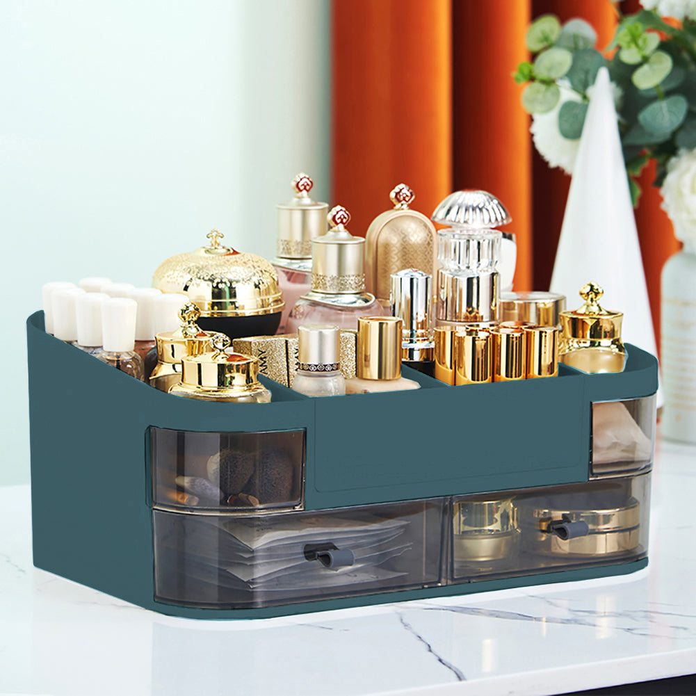 32.5cm W Plastic Lightweight Makeup Organizer with Clear Drawers