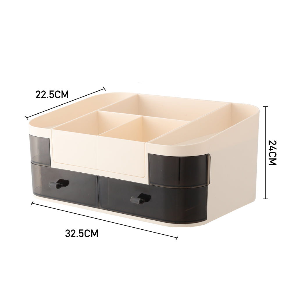 32.5cm W Plastic Lightweight Makeup Organizer with Clear Drawers