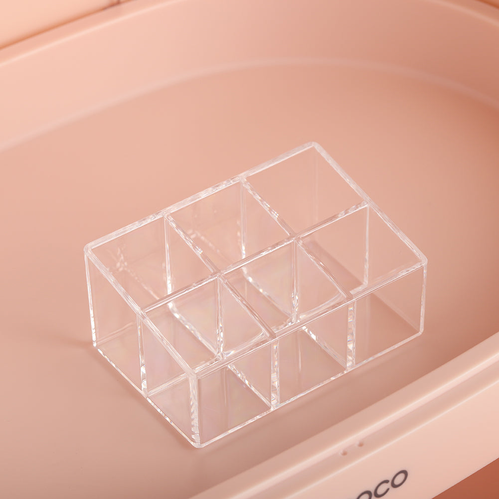 Pink Stylish Transparent Makeup Organizer with Drawers