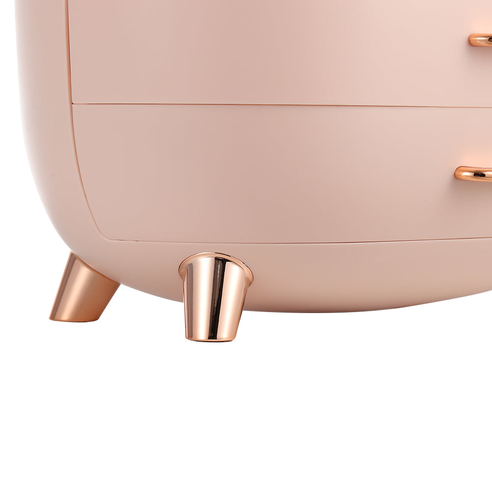 Pink Stylish Transparent Makeup Organizer with Drawers