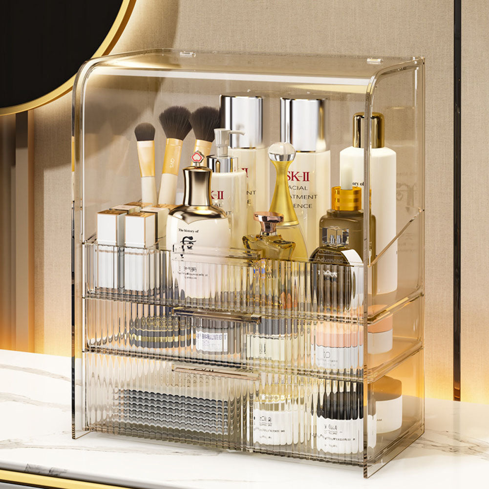 3-Tier Transparent Cosmetics Storage Organizer