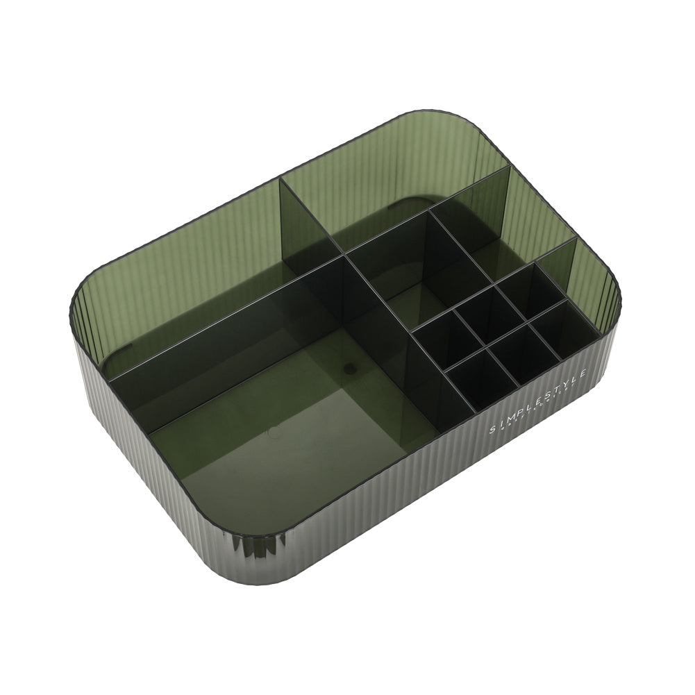Transparent White Desktop Plastic Makeup Cosmetic Organizer with Drawers