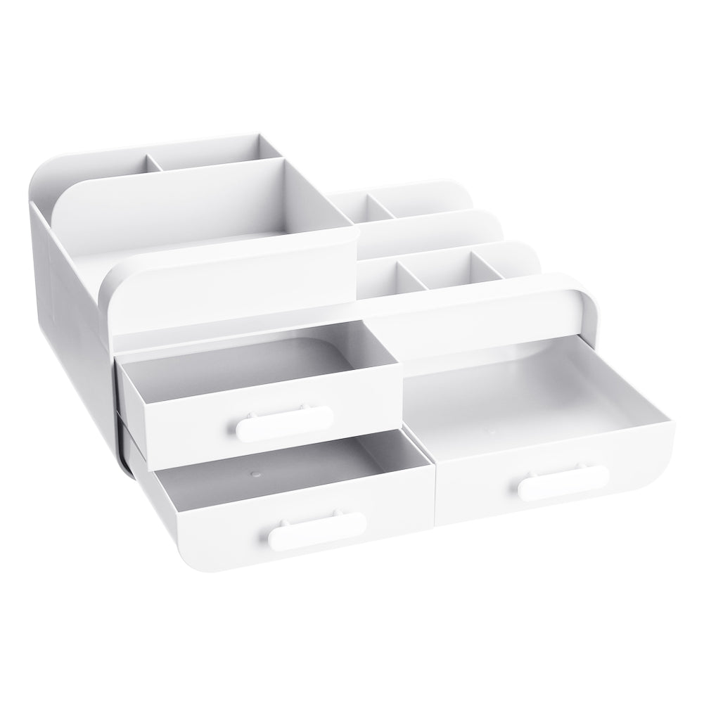 Multifunctional Plastic Desk Makeup Organizer with Drawers