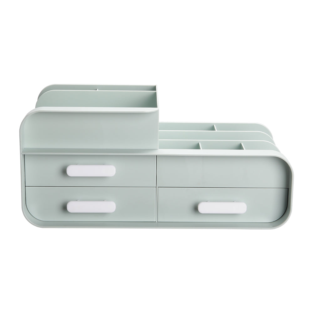 Multifunctional Plastic Desk Makeup Organizer with Drawers