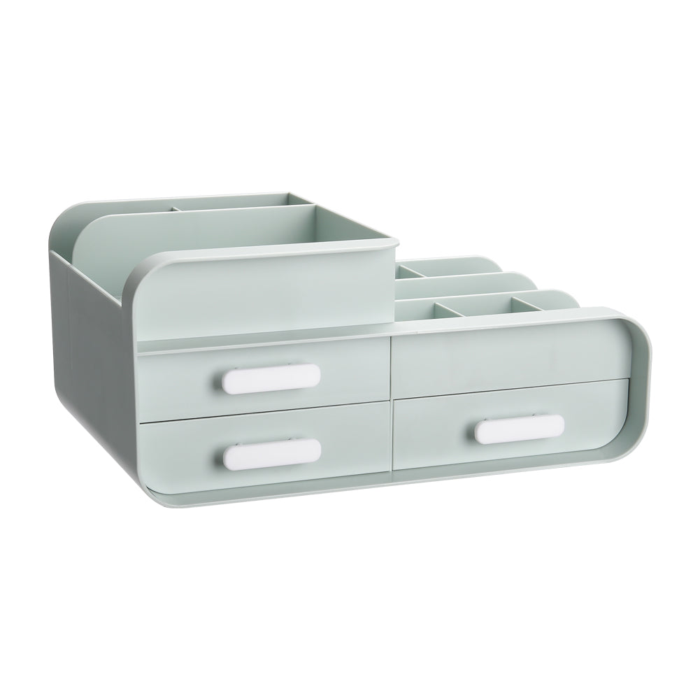 Multifunctional Plastic Desk Makeup Organizer with Drawers