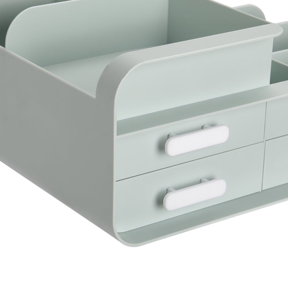 Multifunctional Plastic Desk Makeup Organizer with Drawers