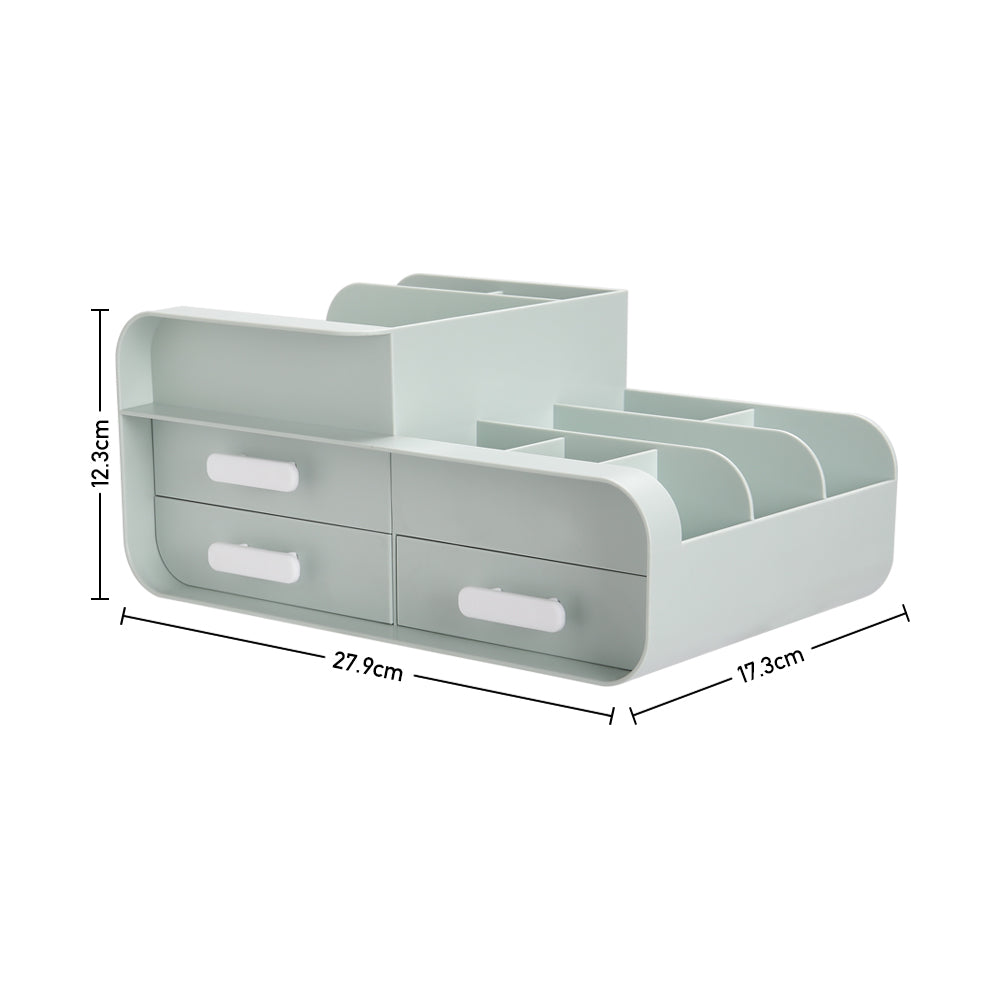 Multifunctional Plastic Desk Makeup Organizer with Drawers