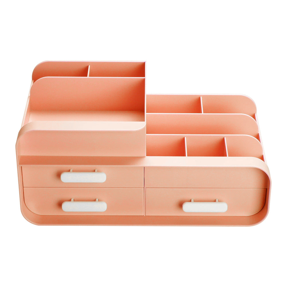 Multifunctional Plastic Desk Makeup Organizer with Drawers