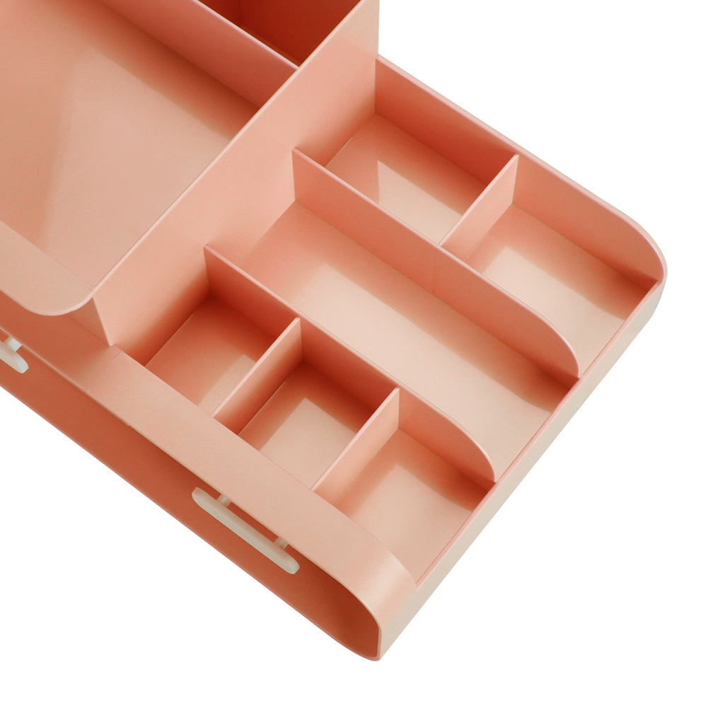 Multifunctional Plastic Desk Makeup Organizer with Drawers