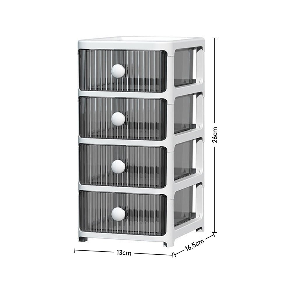 4 Drawer Transparent Desktop Makeup Organizer