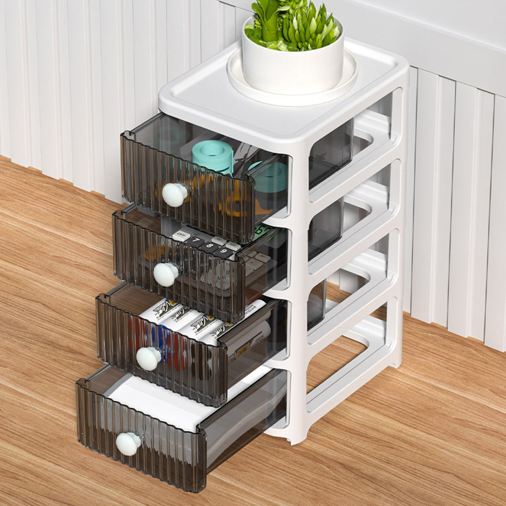 4 Drawer Transparent Desktop Makeup Organizer