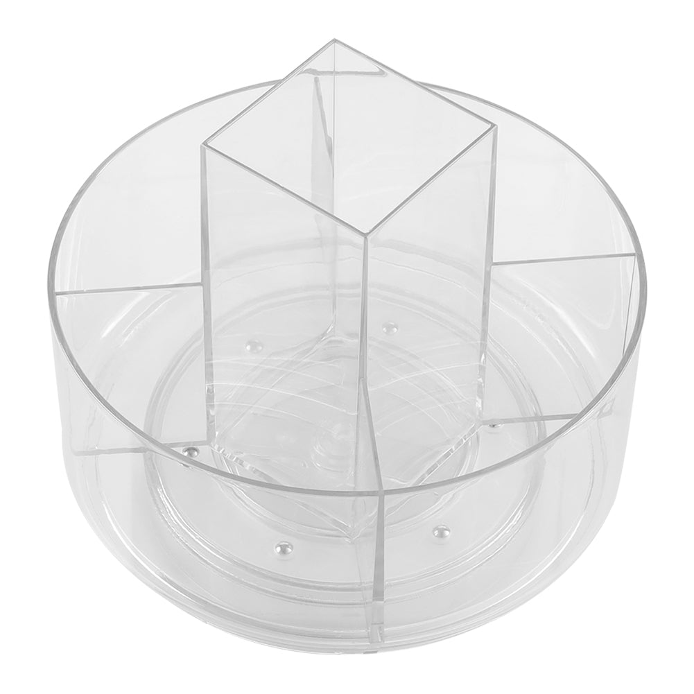 Circular Chic Transparent Cosmetic Storage Carousel with Rotating Design and Multiple Compartments