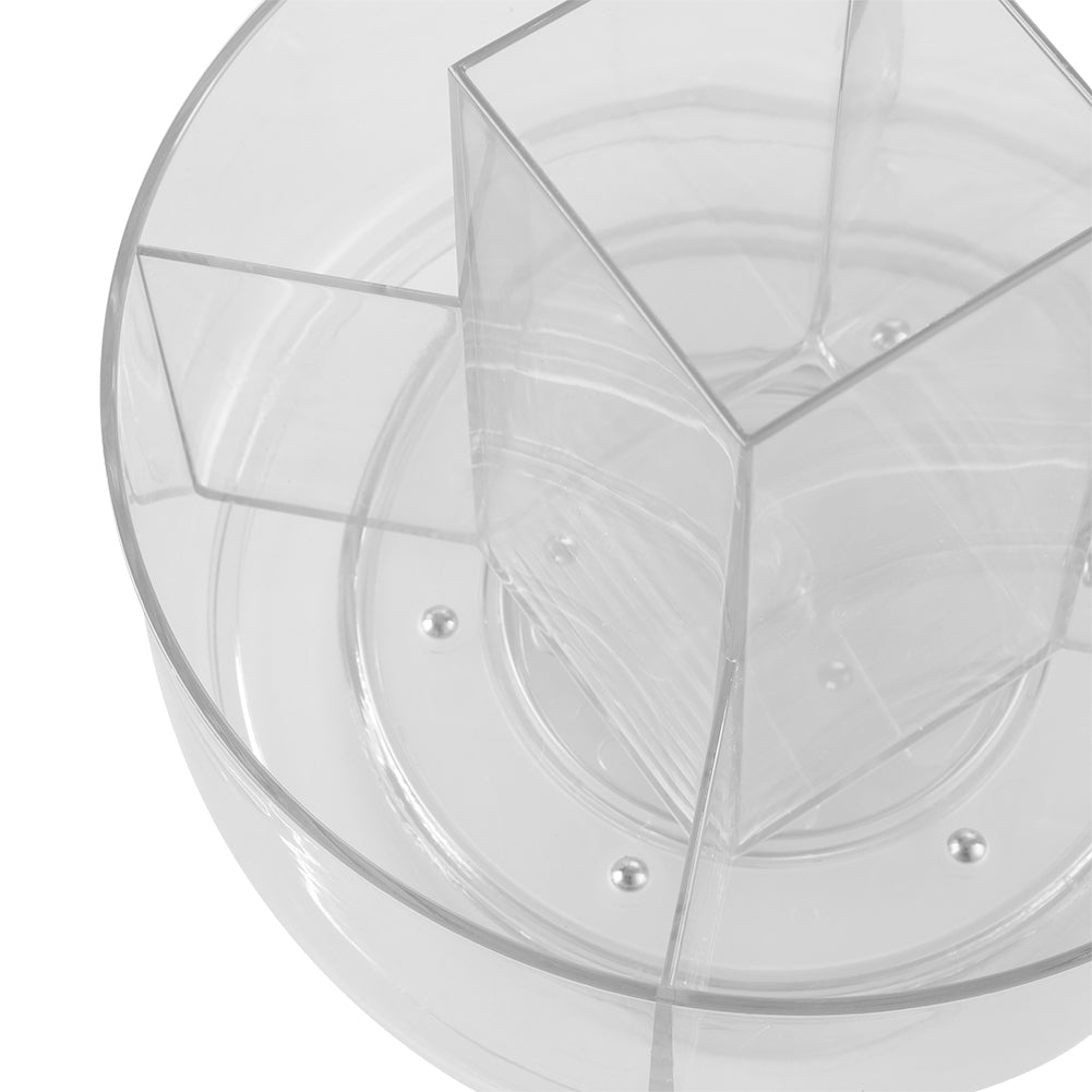 Circular Chic Transparent Cosmetic Storage Carousel with Rotating Design and Multiple Compartments