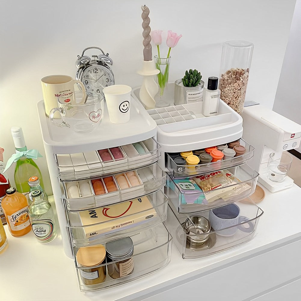 Removable Cosmetic Storage Organizer with Drawers