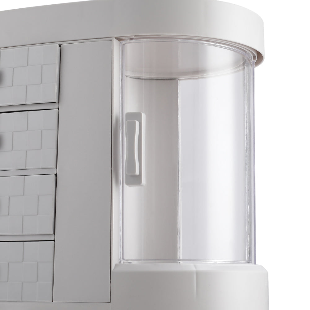 White Acrylic Makeup Cosmetic Organizer with 4 Drawers