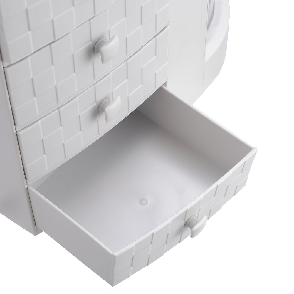 White Acrylic Makeup Cosmetic Organizer with 4 Drawers