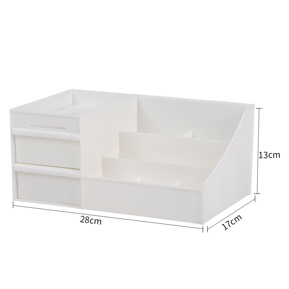White Multi-Purpose Makeup Storage Box Drawers Organizer