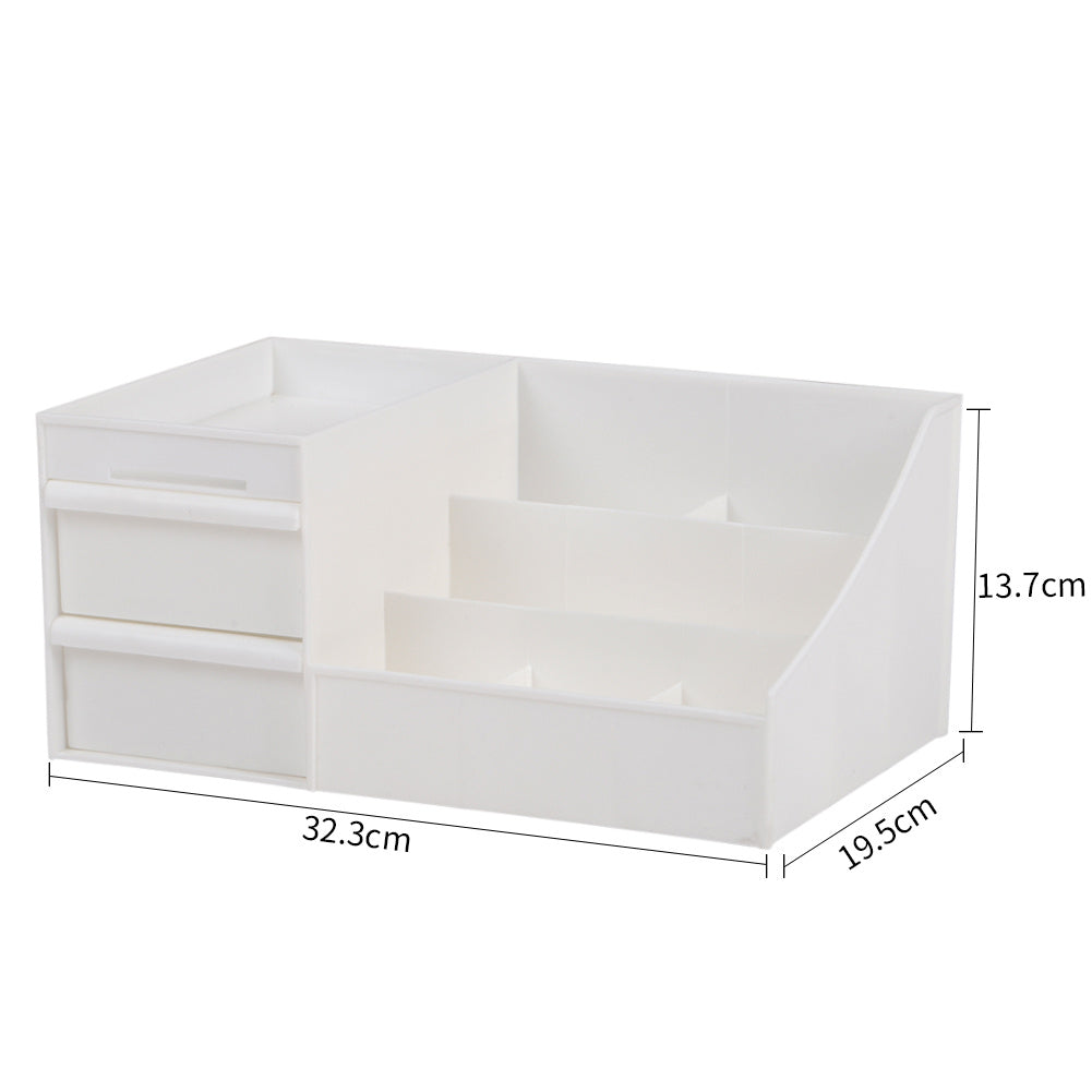White Multi-Purpose Makeup Storage Box Drawers Organizer