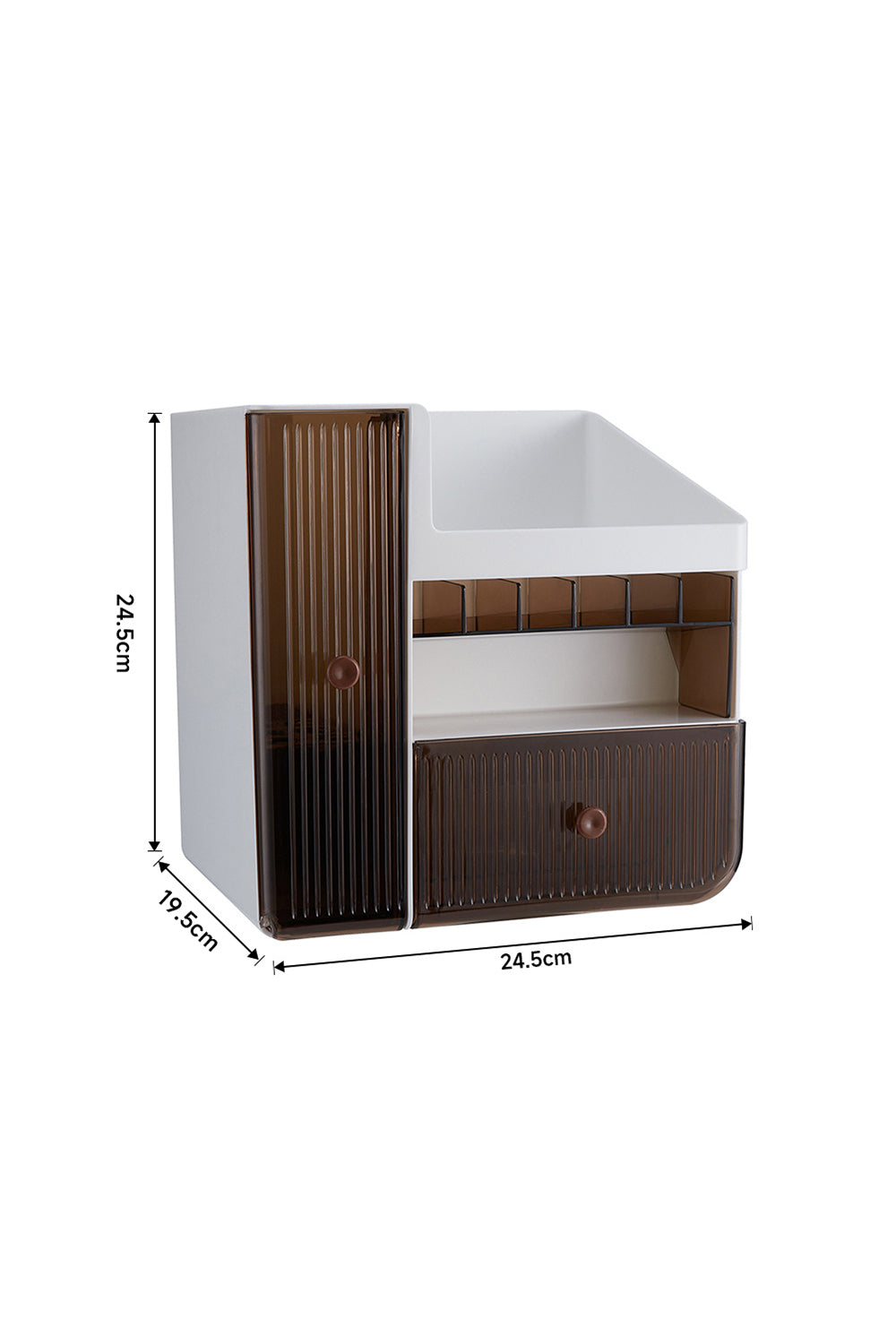 Elegant Makeup Organizer with Dual Drawers and Multiple Compartments