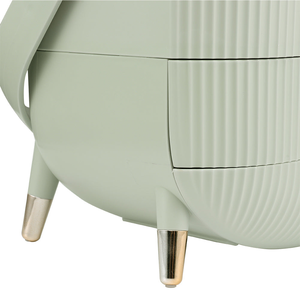 Mint Green Portable Dustproof Makeup Organizer with Handle and Drawers