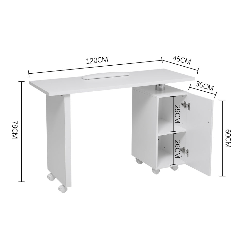 Minimalist Space Saving Manicure Table with 1-Cabinet