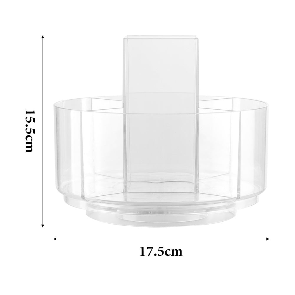 Circular Chic Transparent Cosmetic Storage Carousel with Rotating Design and Multiple Compartments