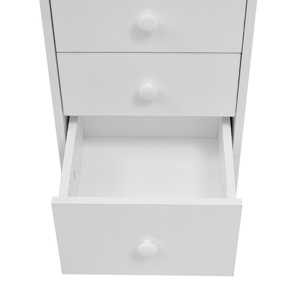 Stylish 3-Drawer Warm White Manicure Table
