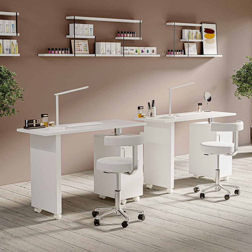 Minimalist Space Saving Manicure Table with 1-Cabinet